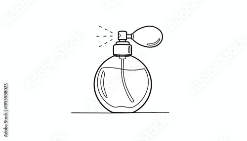 Vintage Perfume Bottle with Atomizer Spray, Classic Fragrance Dispenser, Elegant Beauty Accessory