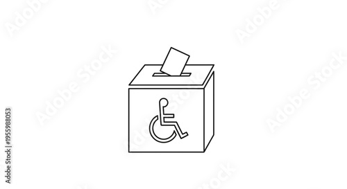 Voting box with disability symbol, accessibility in democracy, accessible voting concept