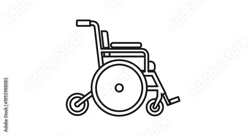 Wheelchair Icon Outline, Mobility Aid, Accessibility Symbol, Healthcare Equipment