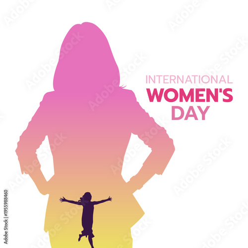 A powerful purple vector illustration of two women for International Women's Day, featuring the "#GiveToGain" hashtag. Perfect for cards, posters, and campaigns.