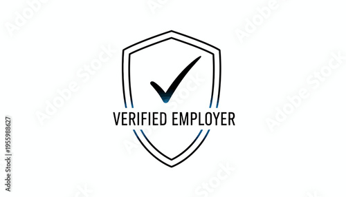 Verified Employer Badge with Checkmark - Business Trust and Credibility Symbol