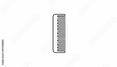 Simple Line Icon of a Comb, Hairbrush, Grooming Tool, Hair Care Accessory