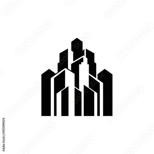 Abstract Cityscape Silhouette - A Modern Urban Skyline Design.