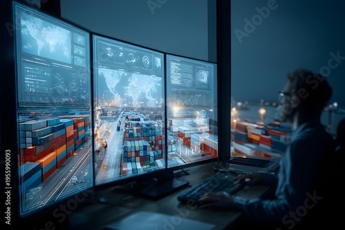 supply chain control tower monitoring shipments resilience concept modern interface