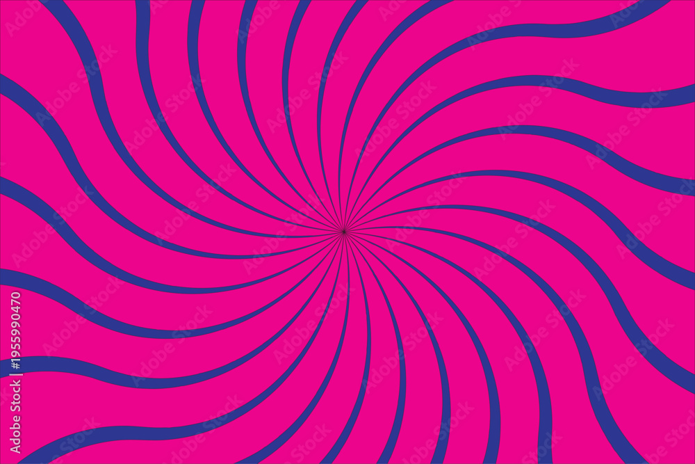 Fototapeta premium Vibrant pink optical illusion with swirling blue lines
