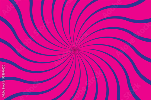 Vibrant pink optical illusion with swirling blue lines