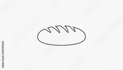 Simple Line Art Icon of a Loaf of Bread
