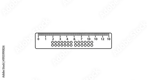Ruler with Circles Pattern - Measurement Tool for Education and Design