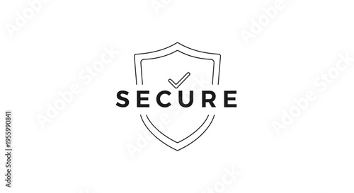 Secure Shield Icon with Checkmark - Security and Protection Concept