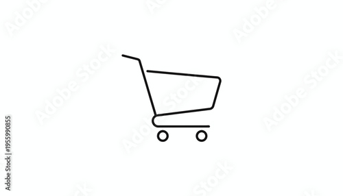 Shopping Cart Icon: Simple Line Art for E-commerce and Retail