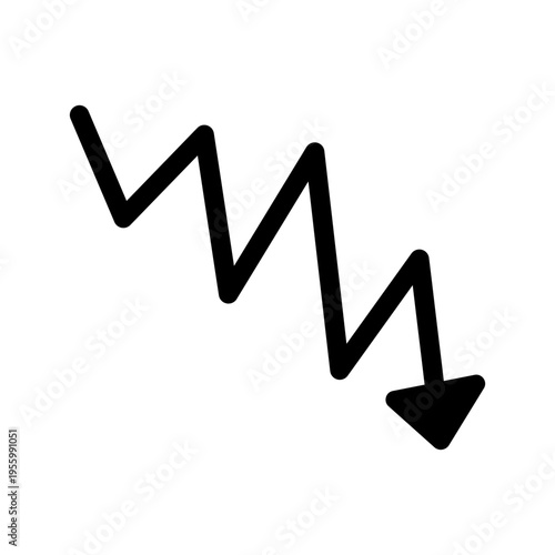 Downtrend Icon Vector Symbol Design Illustration