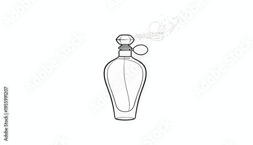Perfume Bottle Spraying Fragrance Mist, Elegant Glass Atomizer, Vintage Style