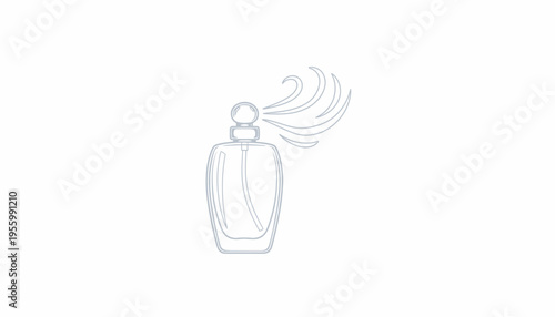 Perfume Bottle Spraying Fragrance Mist, Elegant Aroma Mist, Cosmetic Product Icon
