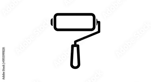 Paint Roller Icon, Simple Line Art, DIY Home Renovation Tool