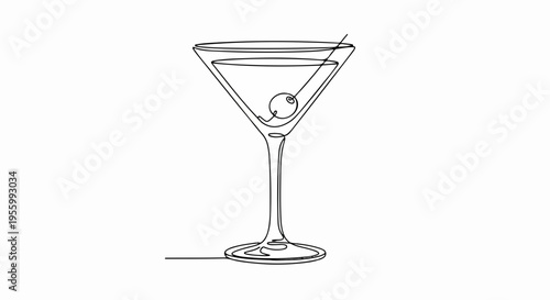 Vector martini glass icon, cocktail glass illustration