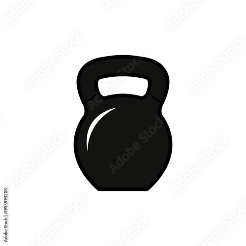 Kettlebell icon, gym and strength training vector illustration