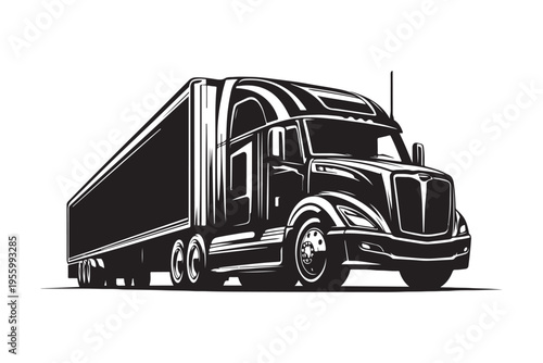Heavy duty cargo truck vector illustration for freight service