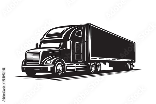 Heavy duty cargo truck vector illustration for freight service