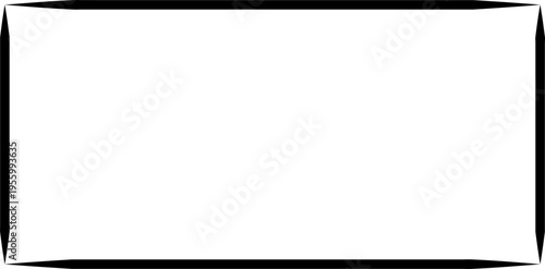 Rectangular line frame on white background
