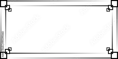 Rectangular line frame on white background