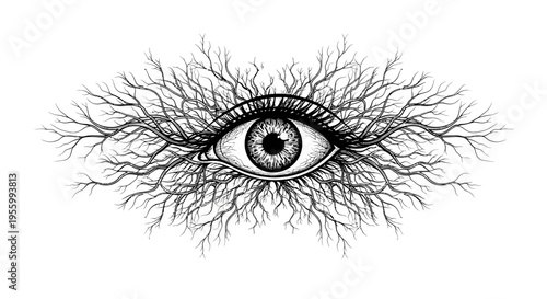 Detailed Illustration of a Human Eye.