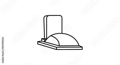 Minimalist line art icon of a tombstone, simple grave marker, memorial symbol, cemetery element