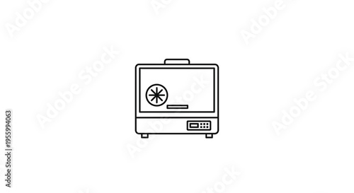 Minimalist Icon of a Dehydrator Machine with Snowflake Symbol