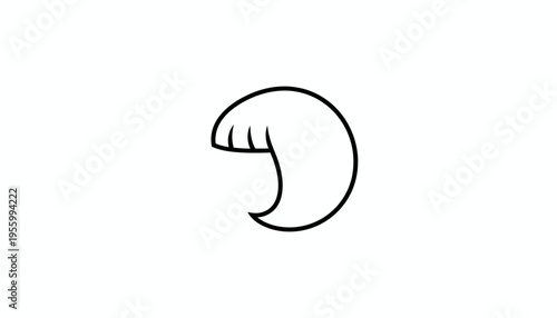 Minimalist Black and White Icon of a Bob Hairstyle