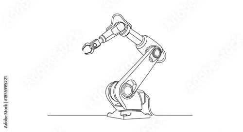 Robotic Arm Illustration Mechanical Device Machinery.