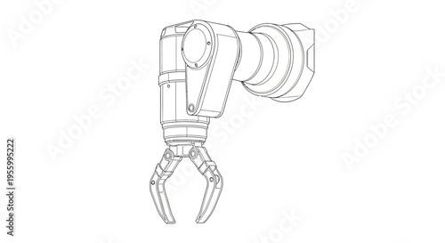 Robotic Arm Mechanical Claw Gripper Illustration.