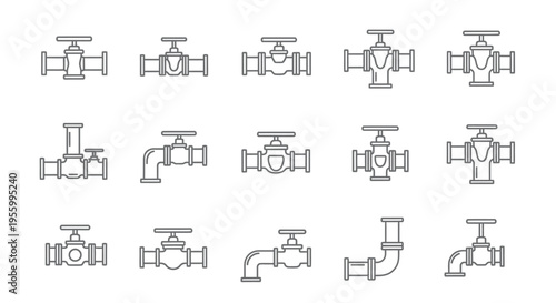 Collection of various pipe valves.