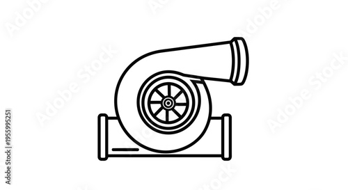 Detailed turbocharger turbine wheel drawing.
