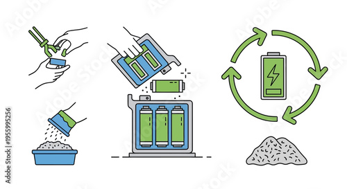 Battery Recycling Process Industrial.