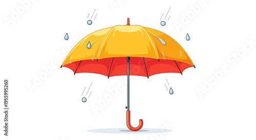 Yellow and Red Colorful Open Umbrella.