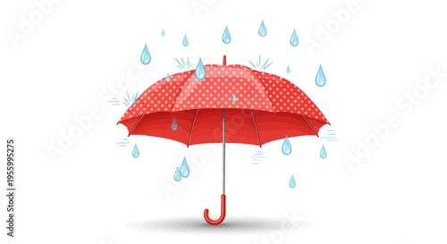 Red Polka Dot Rain Umbrella.