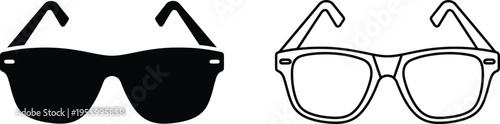 Sunglasses and eyeglasses pair Vector