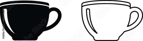Black and white coffee cups illustration Vector