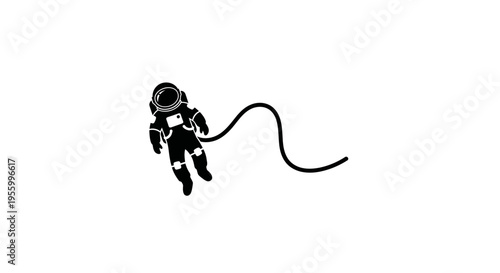 Astronaut in Space Suit Floating.