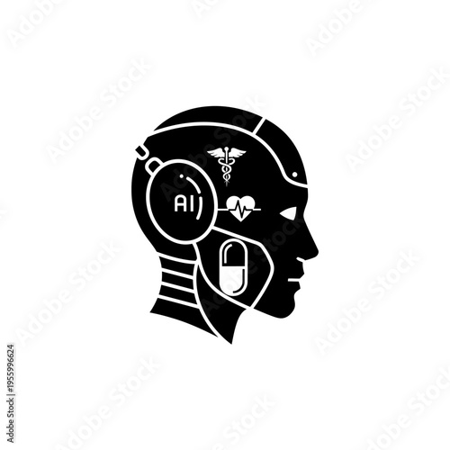 Artificial Intelligence Robot Head Design.