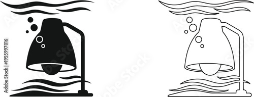 Underwater lamps with bubbles Vector