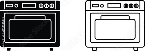 Oven stove illustrations Vector