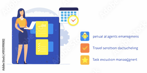 Woman managing tasks and scheduling with a digital interface