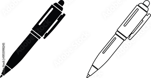 Pens and writing instruments for creative expression Vector
