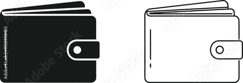 Black and white wallet icons Vector