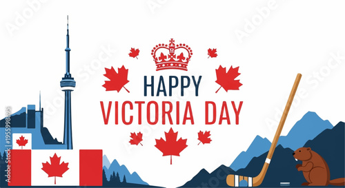 Victoria Day Canada celebration vector illustration