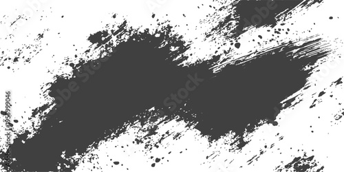 Abstract an isolated, dynamic, and bold ink brushstroke, rendered in a striking grayscale. perfect for artistic projects.