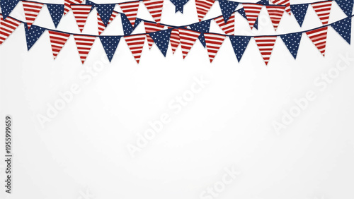 American flag bunting vector banner
