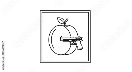 Pistol in Peach Outline