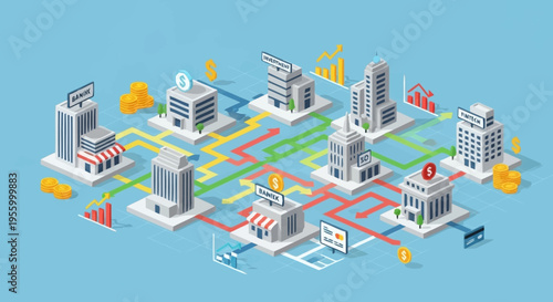 City infrastructure and transportation network system.