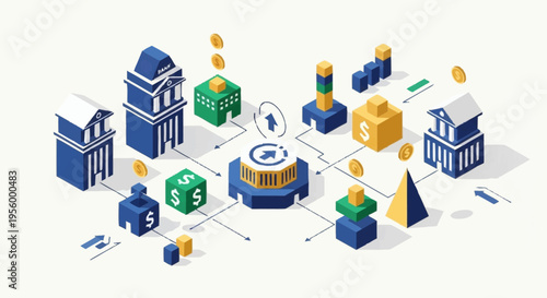 Financial business and banking concept illustration.